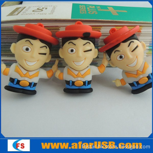 Cute human character PVC usb flash drive with high quality and factory price